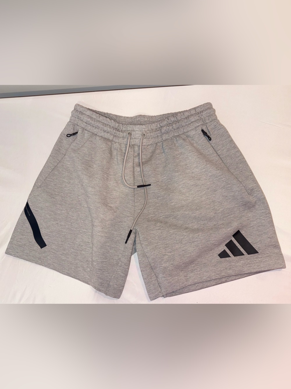 Adidas Mens Grey Lounge Cotton Active Shorts with pockets Size Size Large